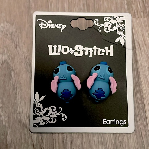 NWT Disney Lilo & Stitch Blue Stitch Biting Stud Earrings - Picture 2 of 4